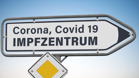 Wegweiser zum Impfzentrum